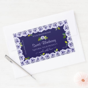 Dark Blue Product Packaging Labels Cool Rose Frame