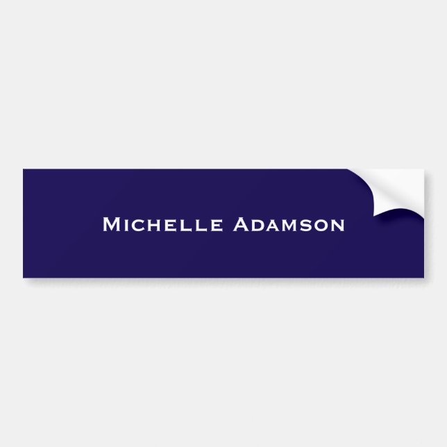 Dark Blue Professional Plain Modern Bumper Sticker (Front)