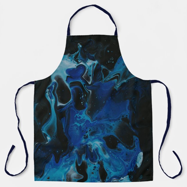 Dark blue psychedelic liquid apron (Front)