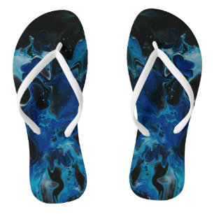Dark blue psychedelic liquid jandals