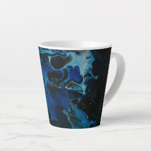 Dark blue psychedelic liquid latte mug