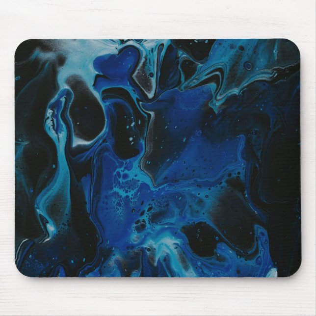 Dark blue psychedelic liquid mouse pad (Front)