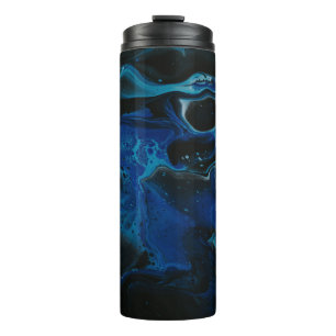 Dark blue psychedelic liquid thermal tumbler