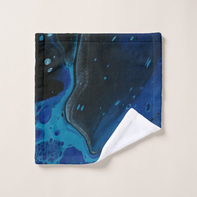 Dark blue psychedelic liquid wash cloth (Wash Cloth)
