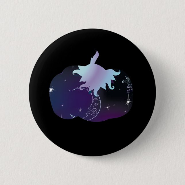 Dark Blue Pumpkin 6 Cm Round Badge (Front)