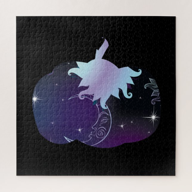 Dark Blue Pumpkin Jigsaw Puzzle (Vertical)