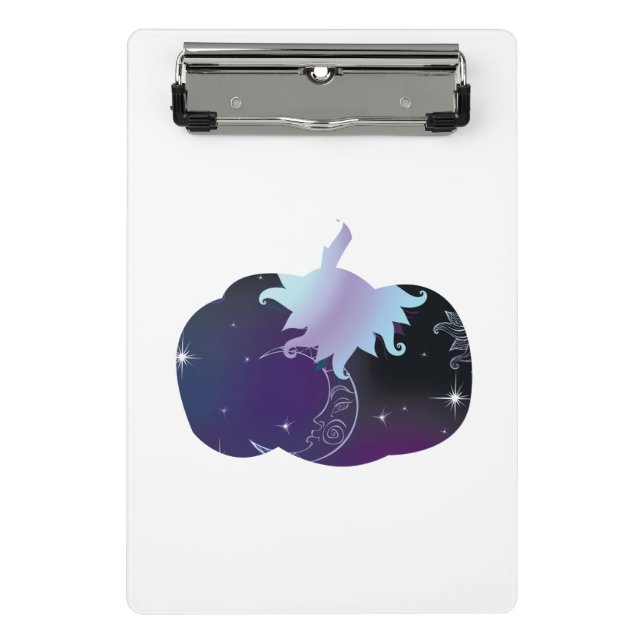 Dark Blue Pumpkin Mini Clipboard (Front)