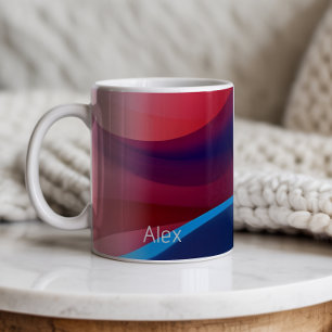 Dark blue purple abstract  minimalist coffee mug