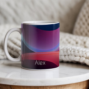 Dark blue purple abstract  school  coffee mug