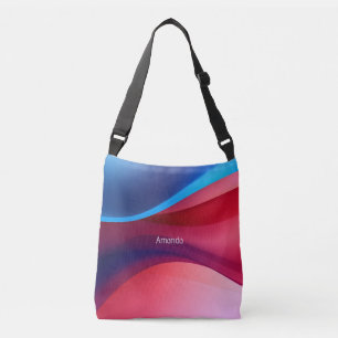 Dark blue purple abstract  school crossbody bag