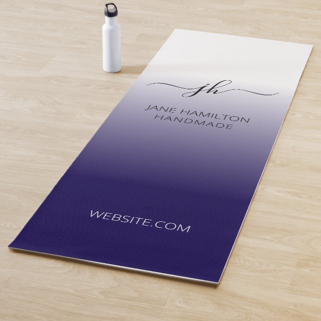 Dark Blue Purple Custom Logo Yoga Mat (In Situ)