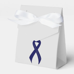 Dark Blue Ribbon Support Awareness Favour Box