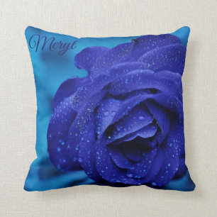 Dark Blue Rose Cushion