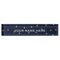 Dark Blue & Rose Gold Pink Glittery Stars Starry