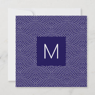 Dark Blue Same Komon (shark skin) Monogrammed Card