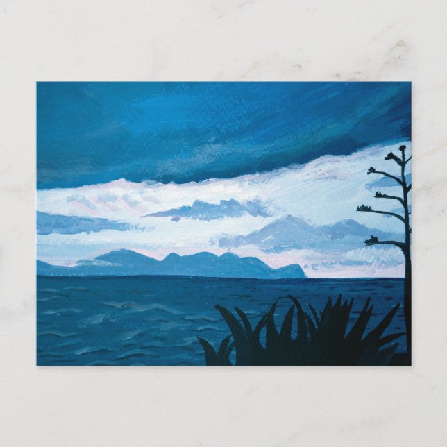 Dark blue sea after sunset | Mediterranean, Italy Postcard (Front)