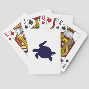 Dark Blue Sea Turtle Playing Cards
