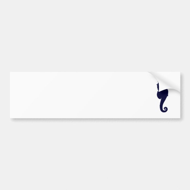 Dark Blue Seahorse Bumper Sticker (Front)