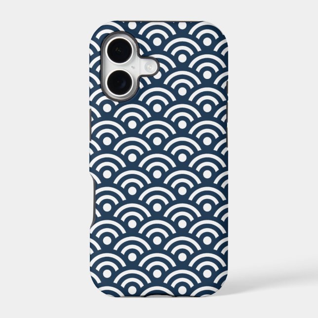 Dark Blue Seigaiha Pattern iPhone 5 Case (Back)