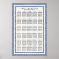 Dark Blue Seigaiha Wedding/Event Seating Chart
