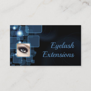 Dark Blue Shimmering Cubes Eyelash Extensions Card