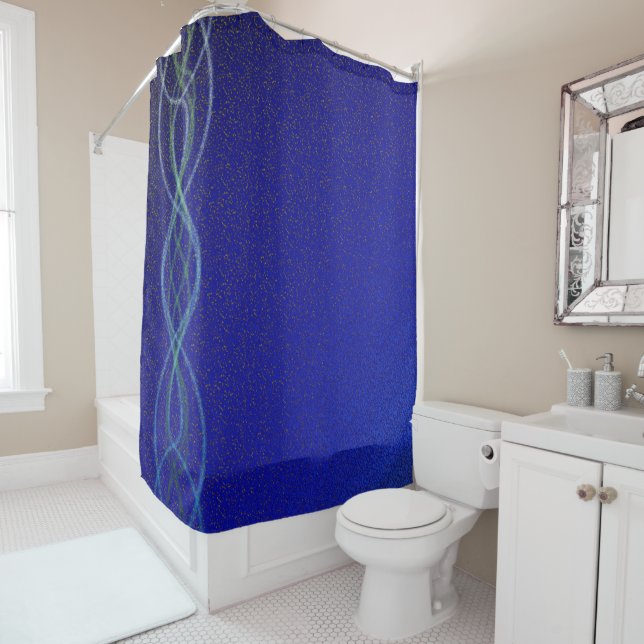 Dark Blue Shower Curtain (In Situ)