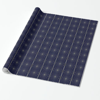 Dark Blue & Silver Patterned Wrapping Paper