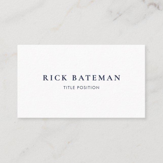 Dark Blue Single Professional Business Card (Front)