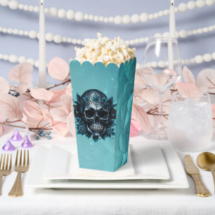 Dark blue skull with roses. favour box