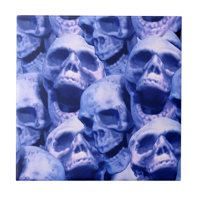 Dark Blue Skulls  Tile (Front)