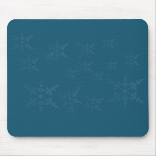 Dark Blue Snowflakes Mouse Pad