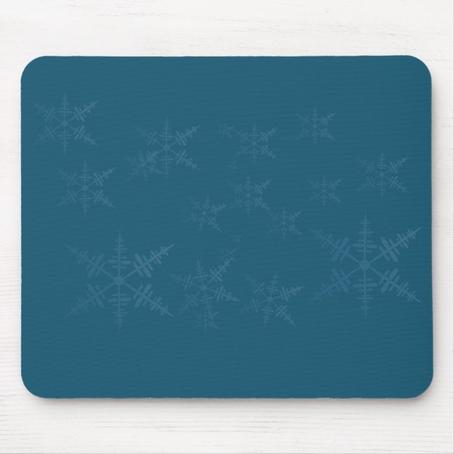 Dark Blue Snowflakes  Mouse Pad (Front)
