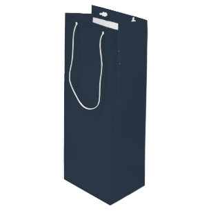 Dark Blue Solid Colour Pairs Naval SW 6244 Wine Gift Bag