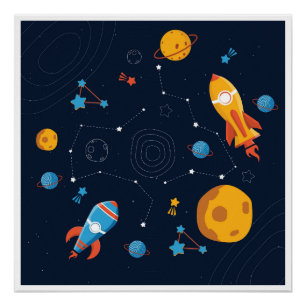dark blue space theme poster