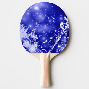 Dark Blue Splash Ping Pong Paddle
