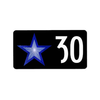 Dark Blue Star 'Age' label medium black