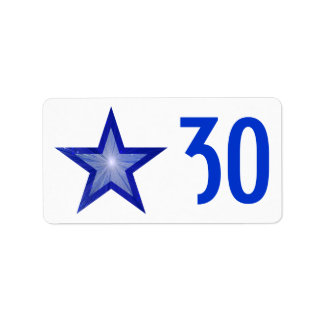 Dark Blue Star 'Age' label medium white