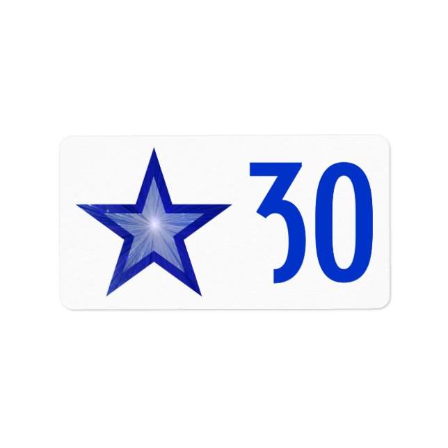 Dark Blue Star 'Age' label medium white (Front)