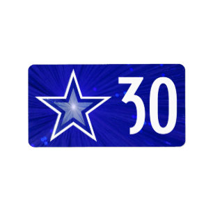 Dark Blue Star 'Age' label medium white text