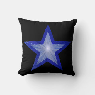 Dark Blue Star Black 'Text' throw pillow square