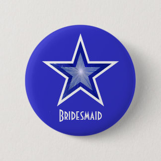 Dark Blue Star 'Bridesmaid' button blue
