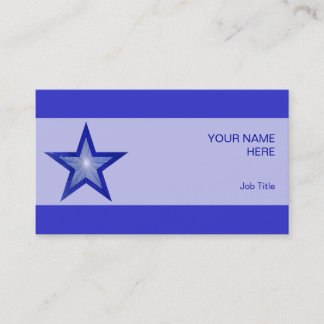 Dark Blue Star business card blue stripe