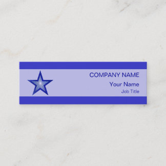 Dark Blue Star business card pale stripe skinny