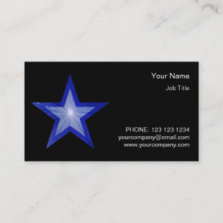 Dark Blue Star business card side star black