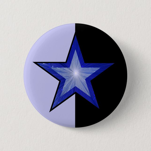 Dark Blue Star button pale blue black (Front)