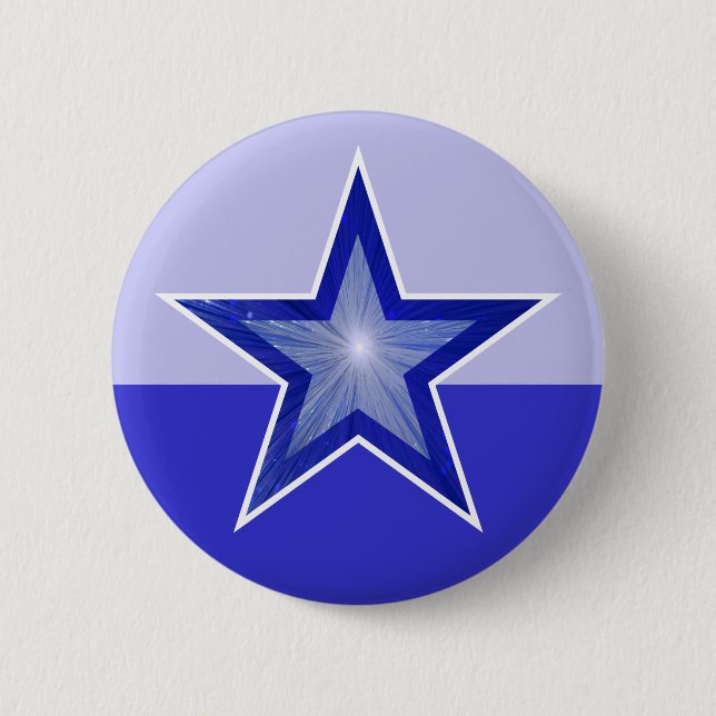 Dark Blue Star button two tone blue (Front)