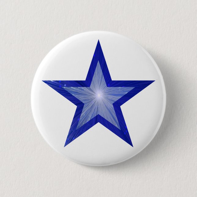 Dark Blue Star button white (Front)