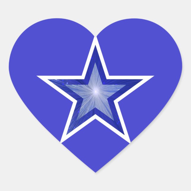 Dark Blue Star heart sticker blue (Front)