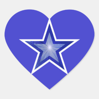 Dark Blue Star heart sticker blue