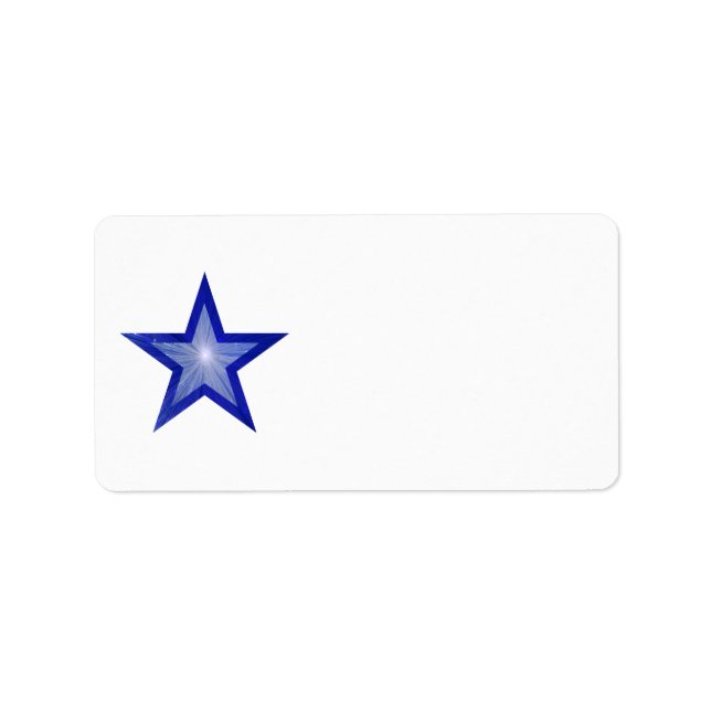 Dark Blue Star label medium white plain (Front)